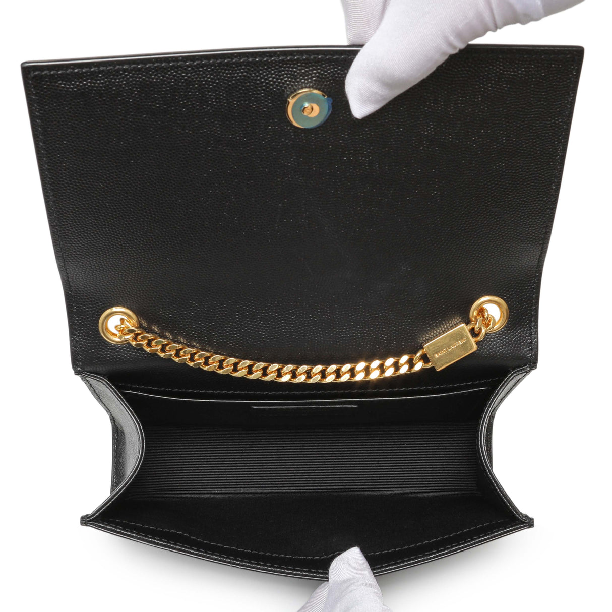 Saint Laurent Black Grain De Poudre Small Monogram Kate Satchel Handbags Saint Laurent