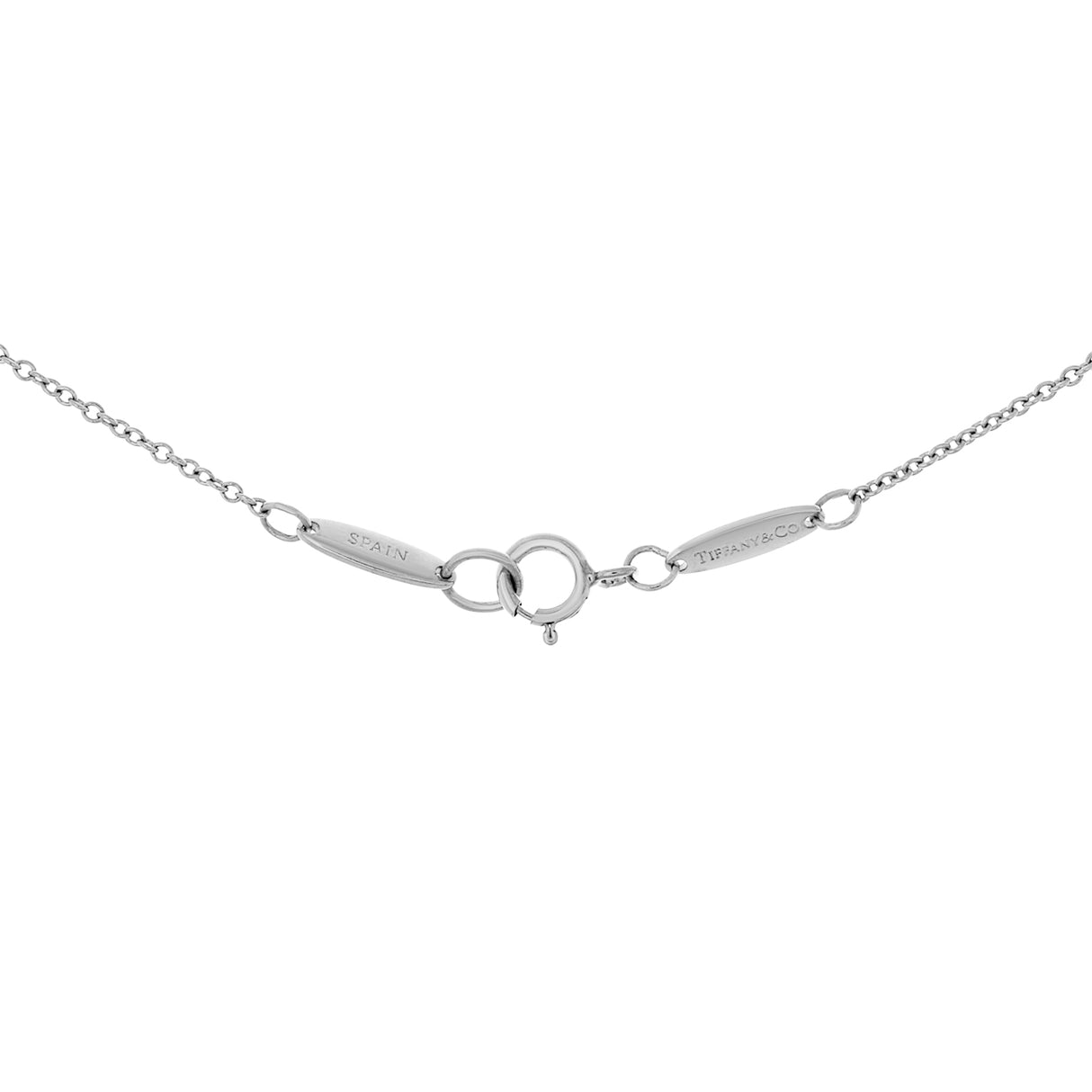 Tiffany & Co. Platinum Diamond 22mm Open Heart Pendant Necklace Designer Jewellery Tiffany and Co