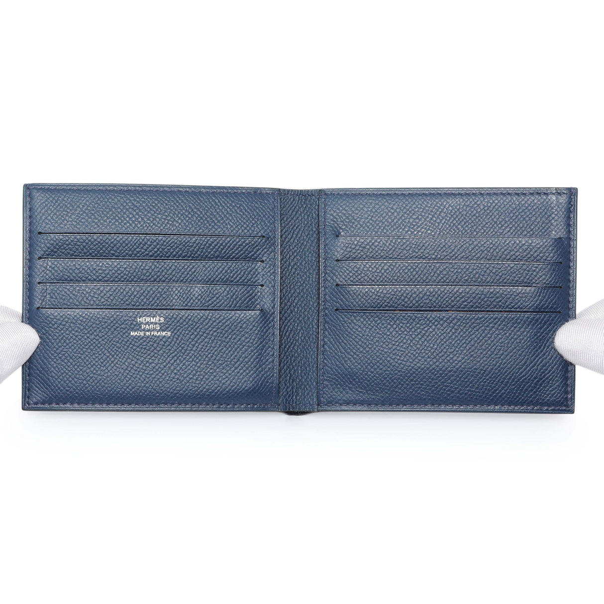 Hermes Bleu Indigo Epsom Citizen Twill Compact Wallet Accessories Hermes