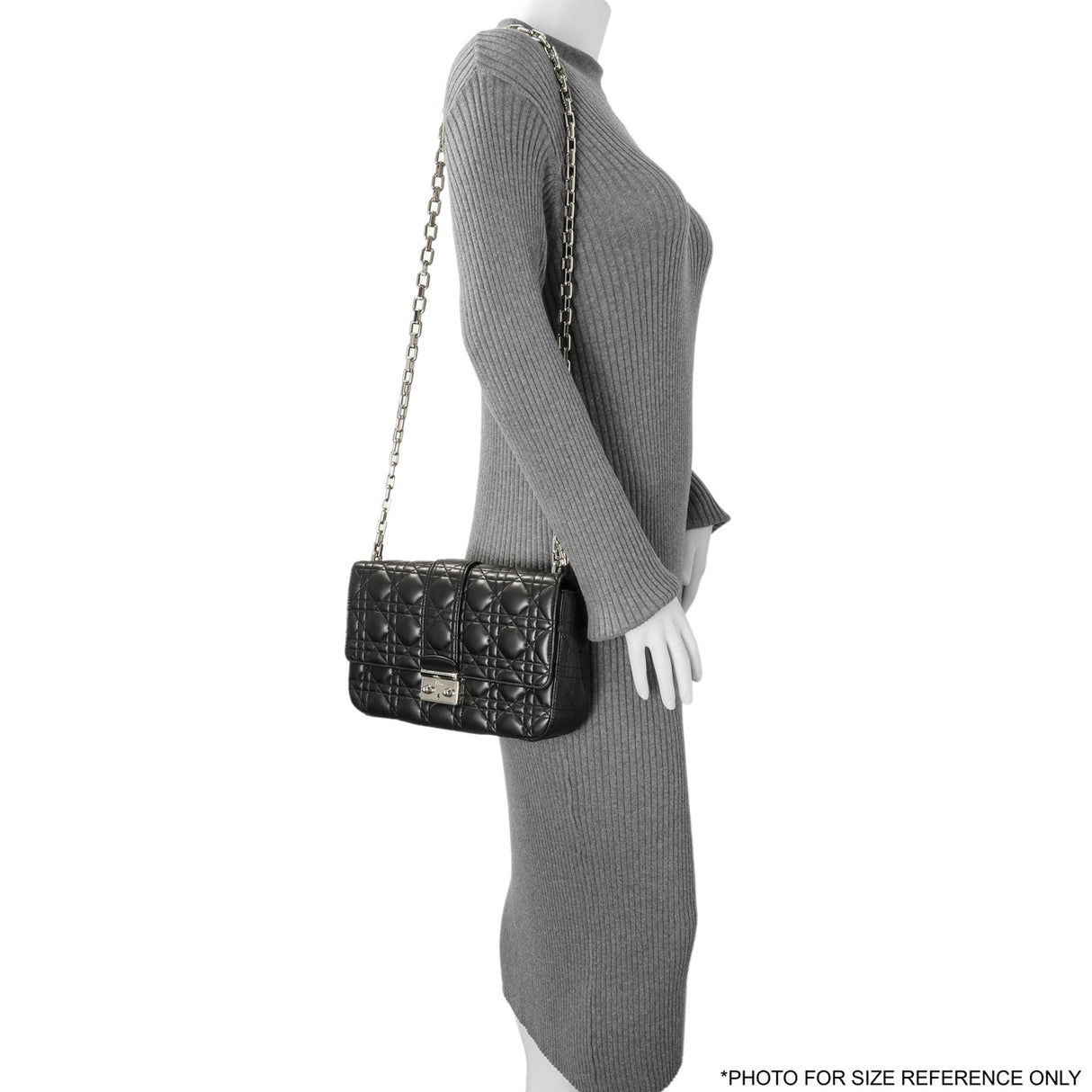 Christian Dior Black Lambskin Cannage Medium Miss Dior Flap Handbags Christian Dior