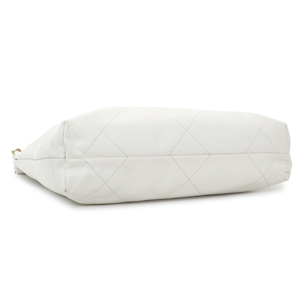 Chanel White Shiny Quilted Calfskin Small Chanel 22 Handbags Chanel