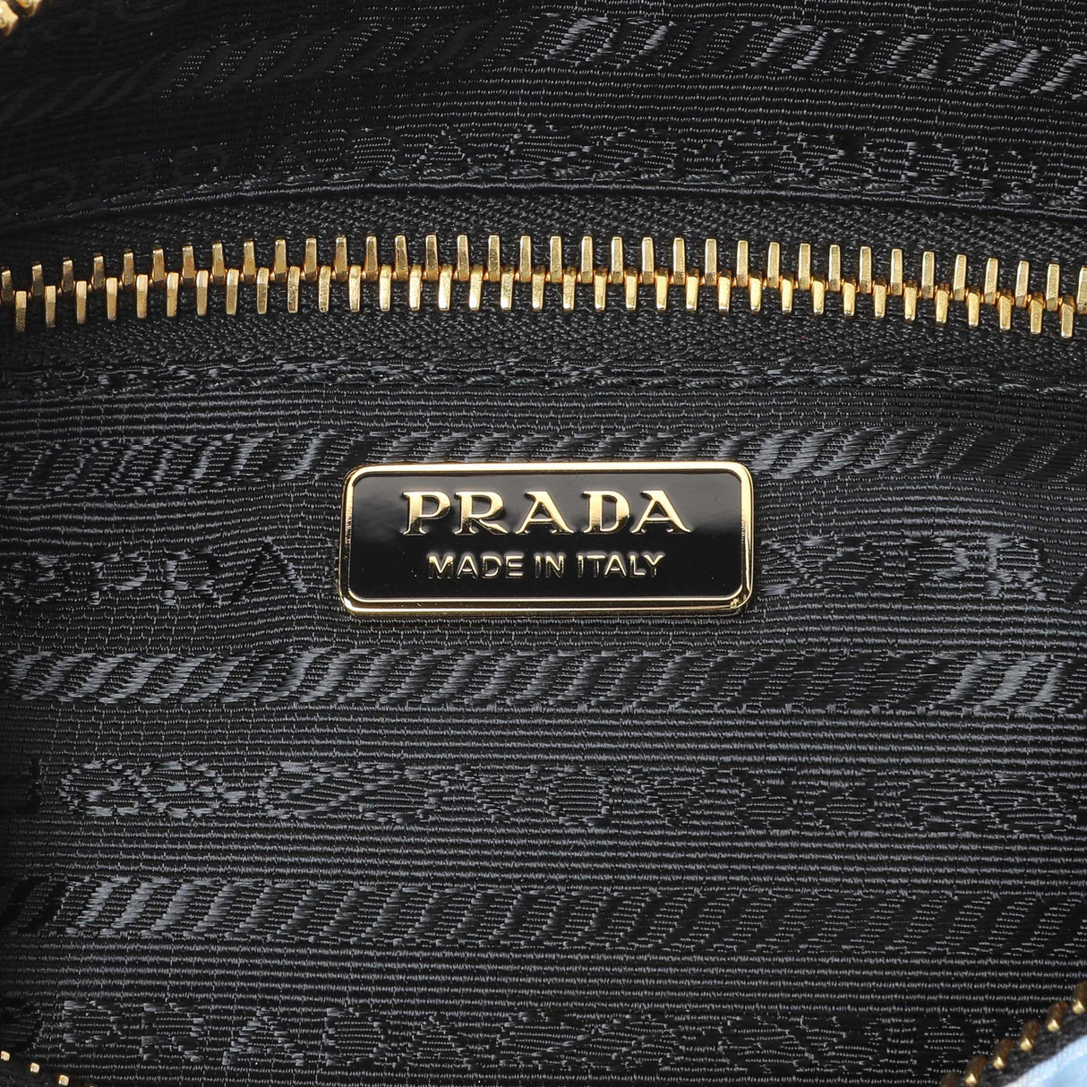 Prada Blue Tessuto Stampato Nylon Saffiano Surf Print Wrist Pouch Accessories Prada