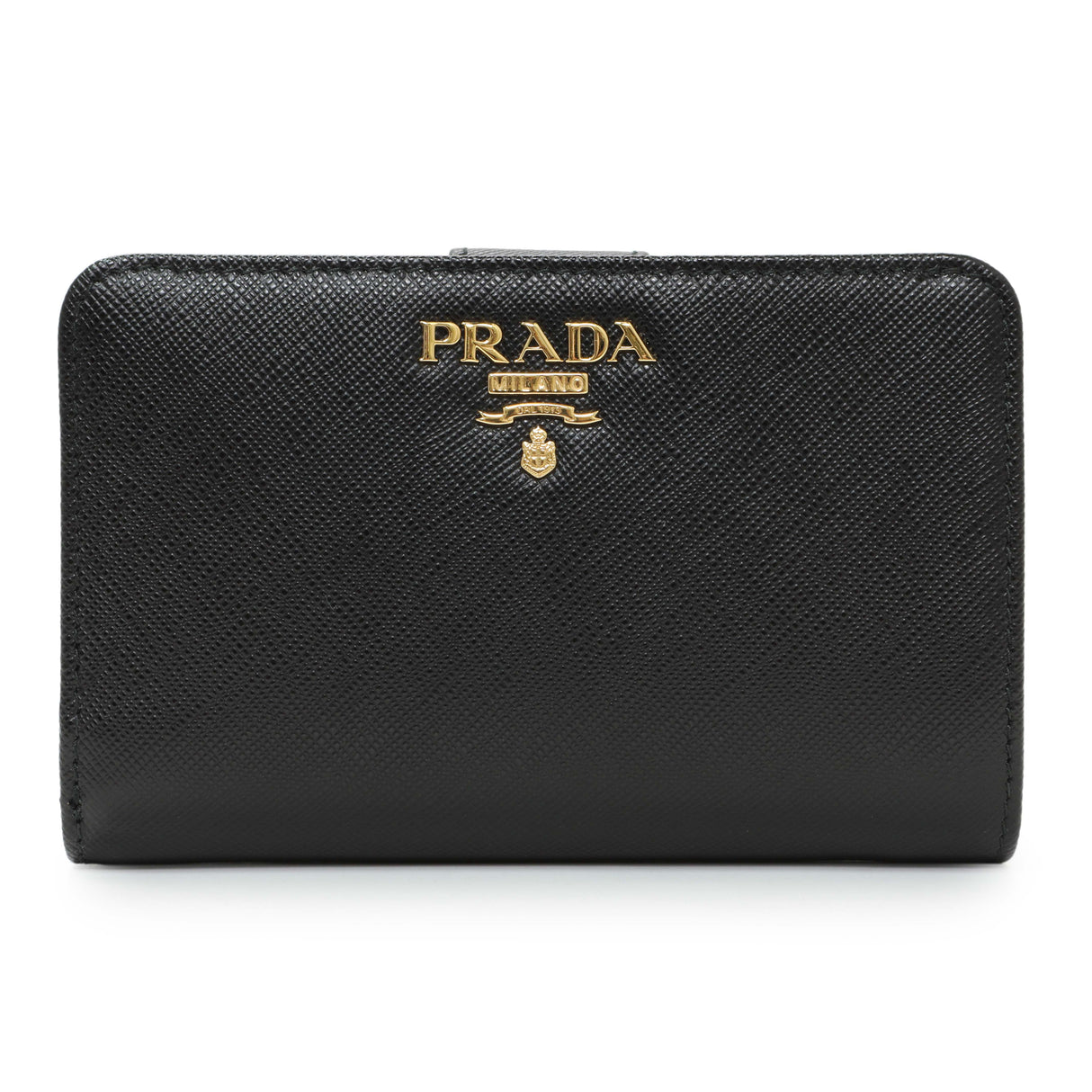 Prada Black Saffiano Compact Wallet Accessories Prada