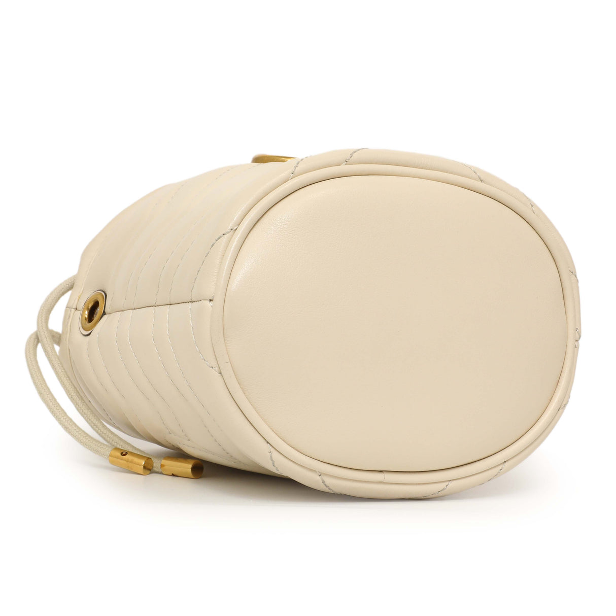 Gucci White Calfskin Matelasse Mini GG Marmont Bucket Handbags Gucci