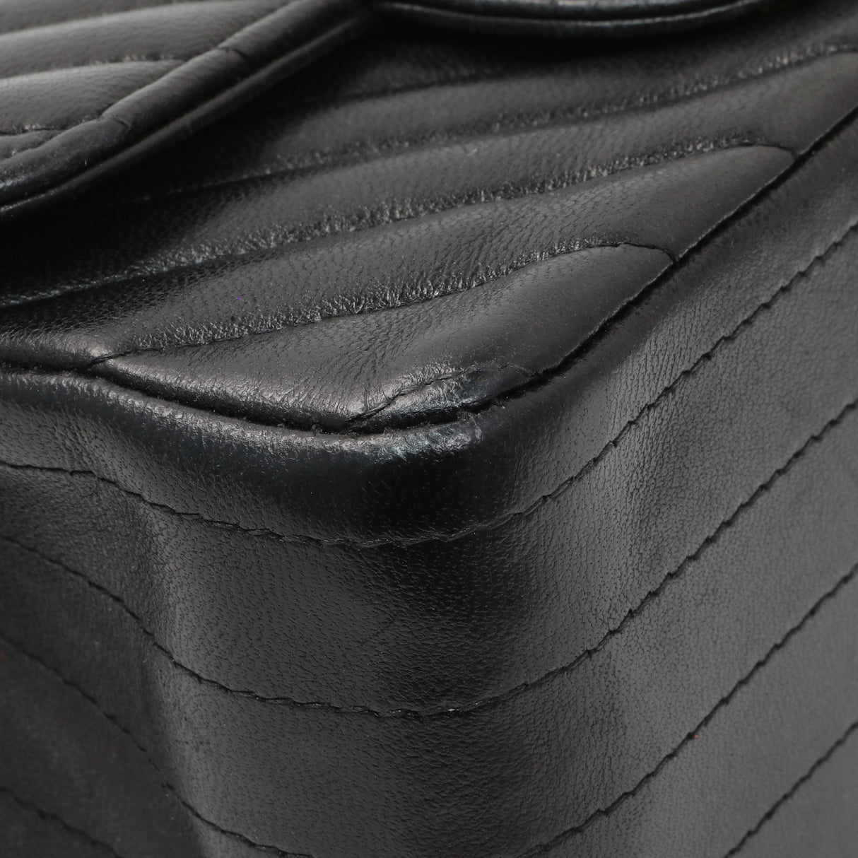 Chanel Black Lambskin Chevron Quilted Mini Square Flap Handbags Chanel