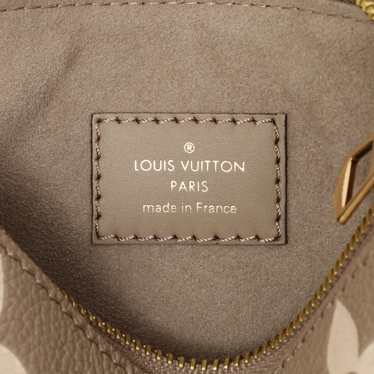 Louis Vuitton Tourterelle Creme Empreinte Monogram Giant NeoNoe MM Handbags Louis Vuitton