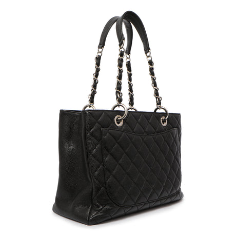 Chanel Black Quilted Caviar Grand Shopping Tote GST