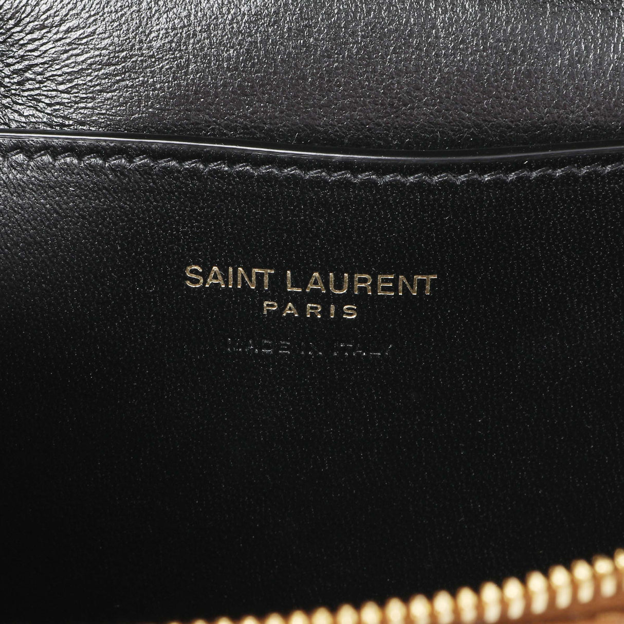 Saint Laurent Brown Lambskin Quilted Mini Gaby Vanity Handbags Saint Laurent