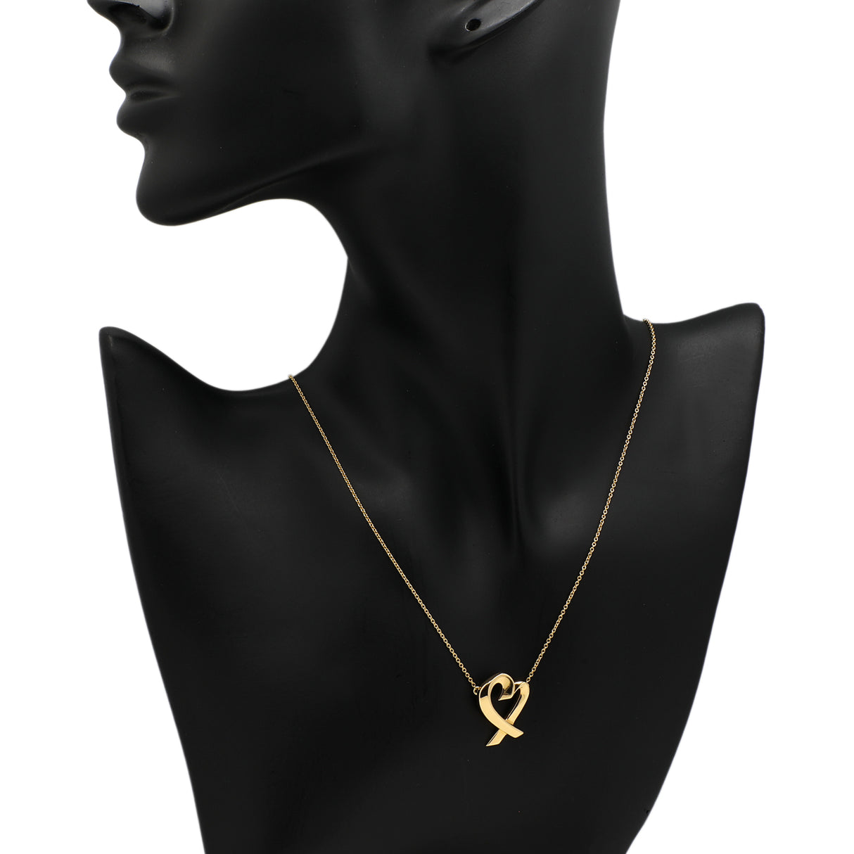 Tiffany & Co. 18K Yellow Gold Paloma Picasso Loving Heart Pendant Necklace Designer Jewellery Tiffany and Co