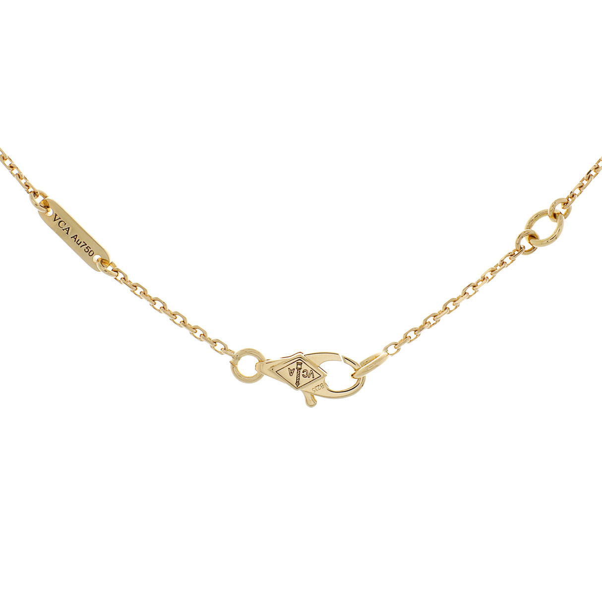 Van Cleef & Arpels 18K Yellow Gold Mother of Pearl Sweet Alhambra Pendant Necklace Designer Jewellery Van Cleef and Arpels