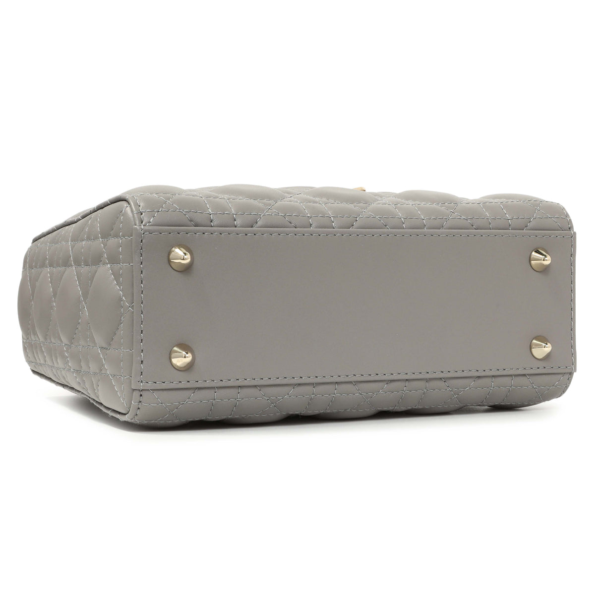 Christian Dior Grey Lambskin Cannage Small My ABCDior Lady Dior Handbags Christian Dior