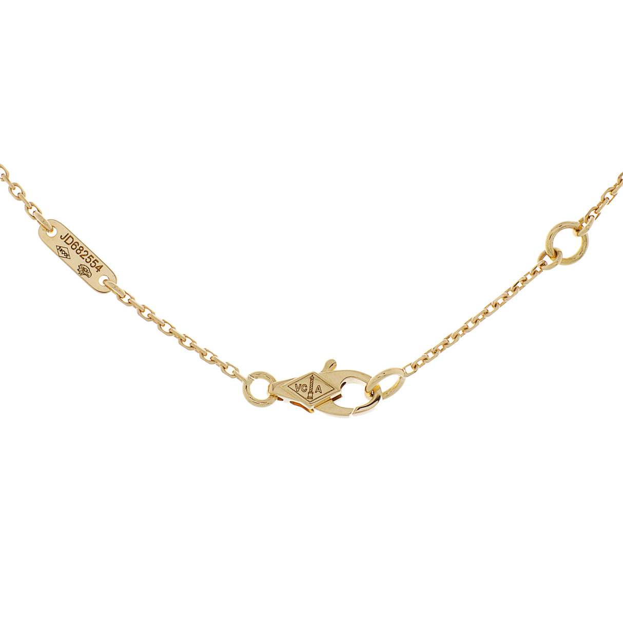 Van Cleef & Arpels 18K Yellow Gold Mother of Pearl Sweet Alhambra Pendant Necklace Designer Jewellery Van Cleef and Arpels