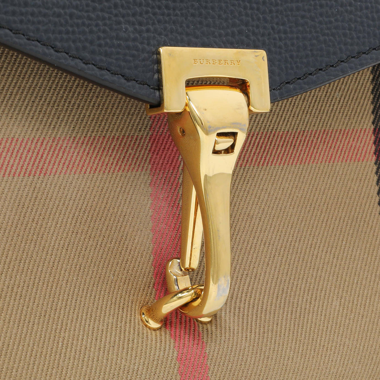 Burberry Blue Derby Calfskin House Check Small Macken Crossbody Bag Handbags Burberry