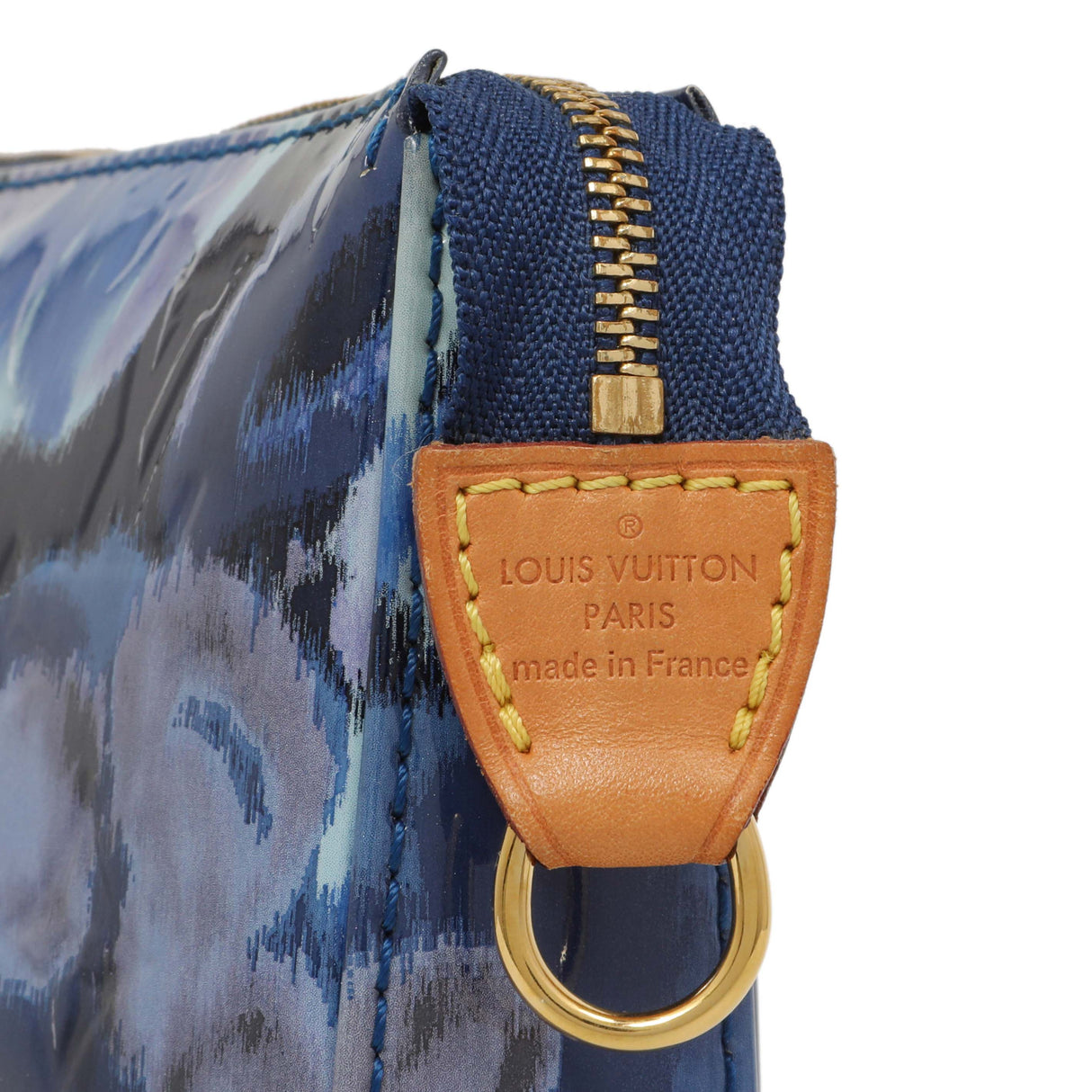 Louis Vuitton Grand Blue Vernis Ikat Pochette Accessories NM Handbags Louis Vuitton