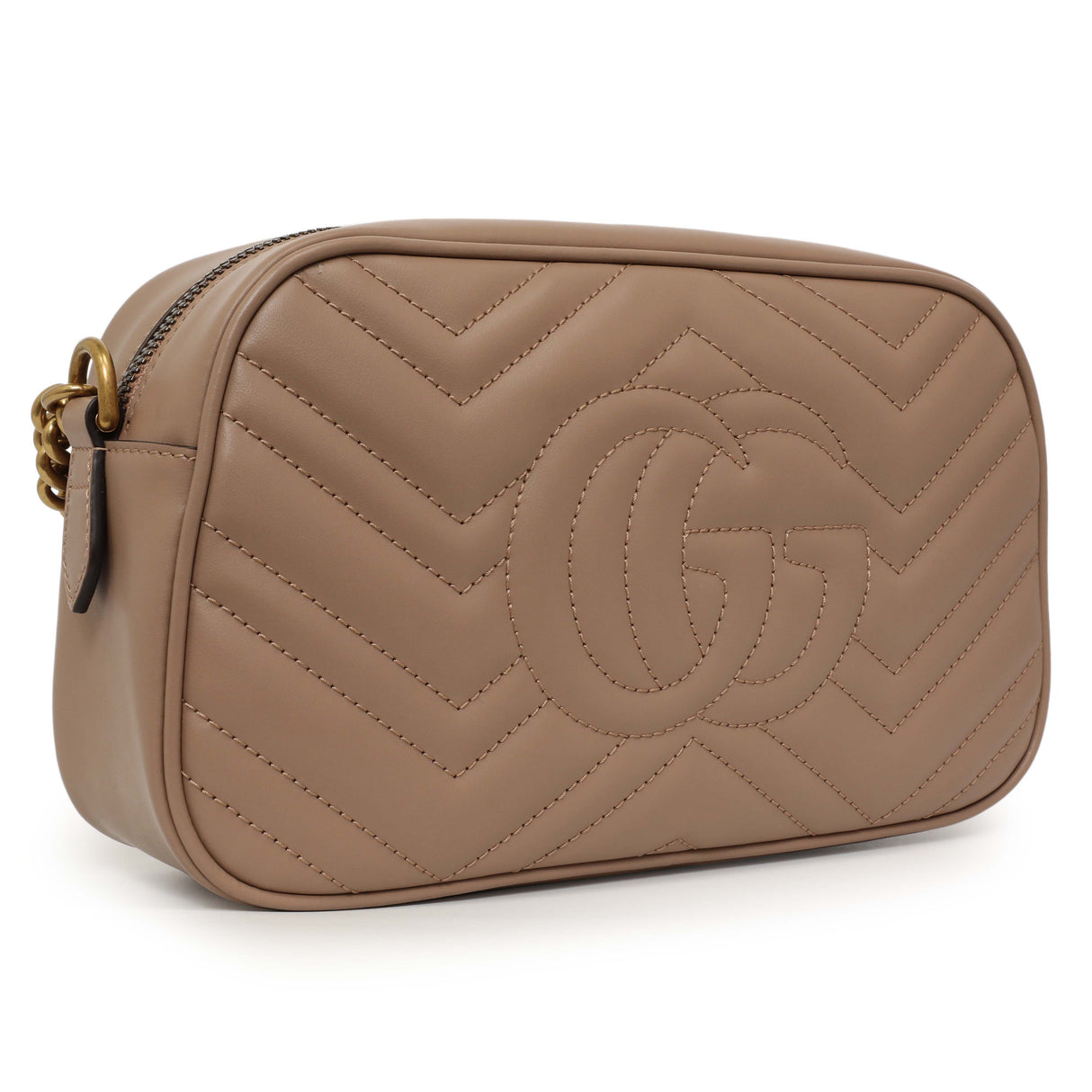 Gucci Porcelain Rose Calfskin Matelasse Small GG Marmont Chain Shoulder Bag Handbags Gucci