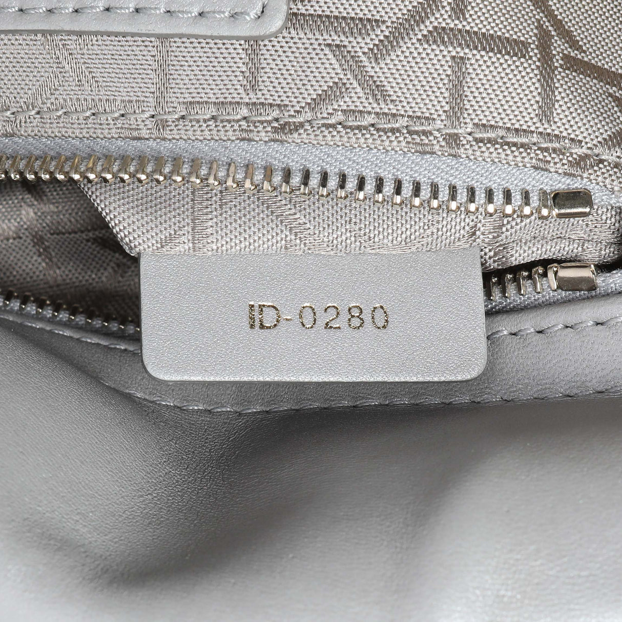 Christian Dior Grey Metallic Lambskin Cannage Mini Lady Dior Handbags Christian Dior