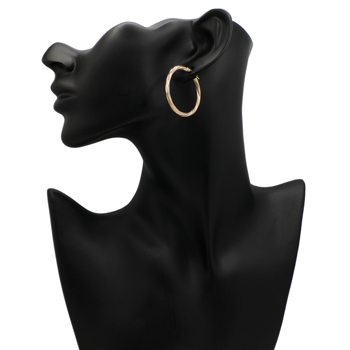 10K Yellow Gold Cable Twist Hoops Fine Jewellery Modaselle