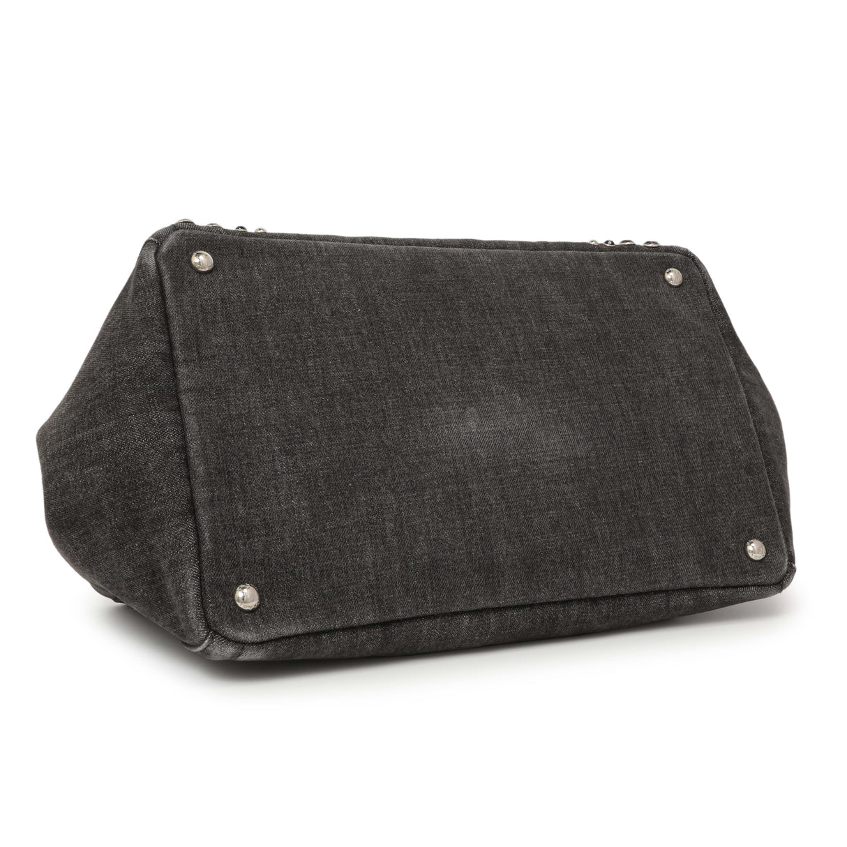 Prada Grey Canapa Crystal Studded Tote Handbags Prada