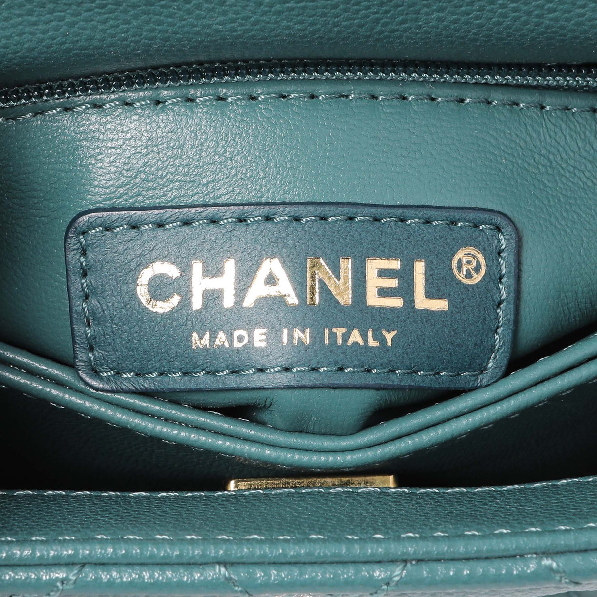 Chanel Teal Quilted Caviar Extra Mini Coco Handle Flap Handbags Chanel