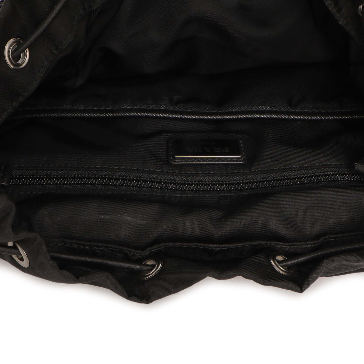 Prada Black Nylon Logo Patch Backpack Handbags Prada