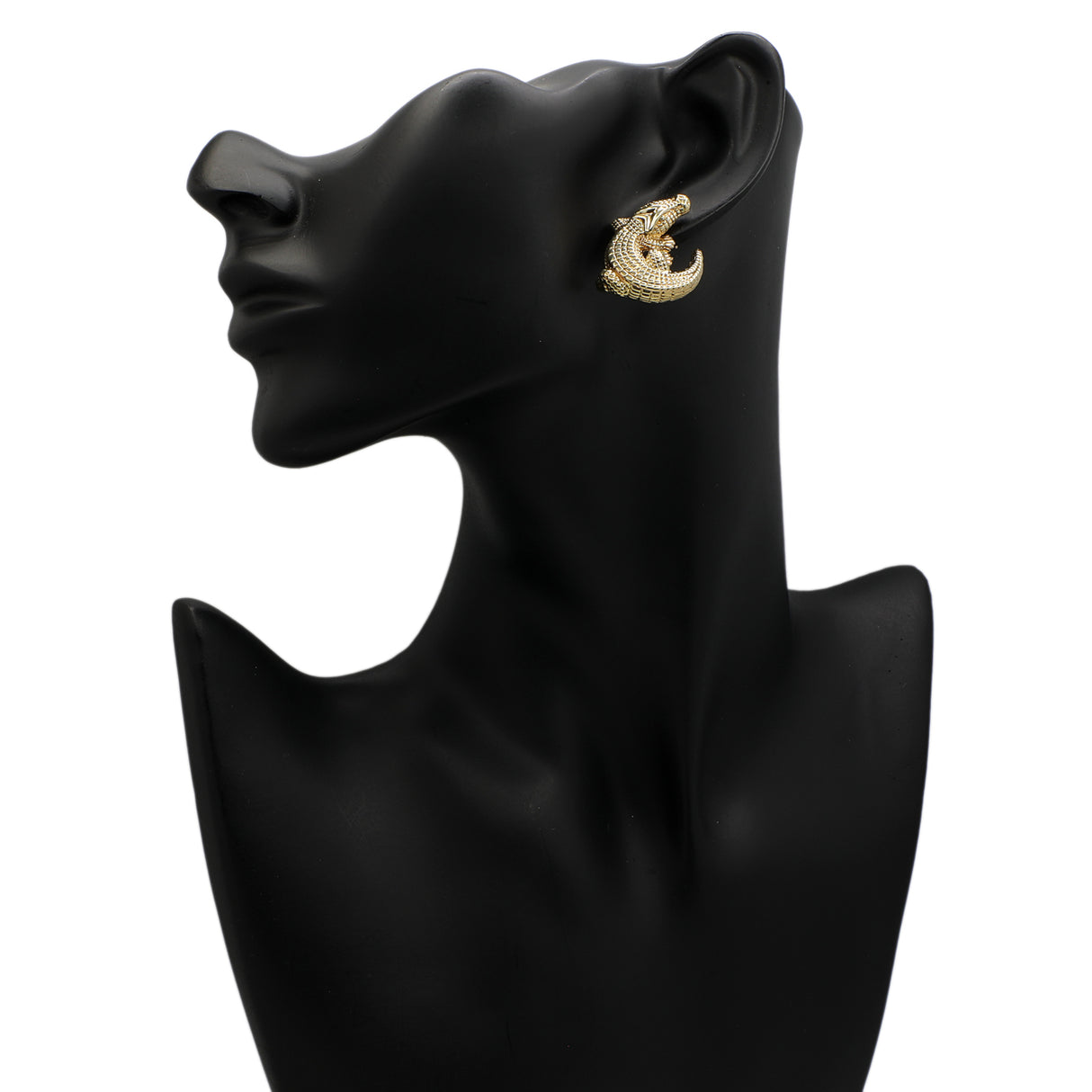 14K Yellow Gold Alligator Earrings Fine Jewellery Modaselle