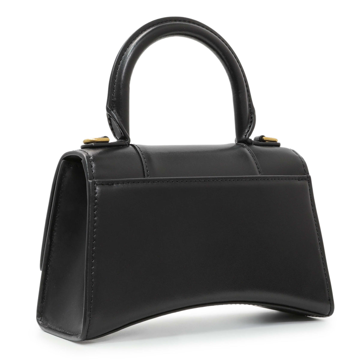 Balenciaga Black Calfskin Mini Hourglass Top Handle Bag Handbags Balenciaga