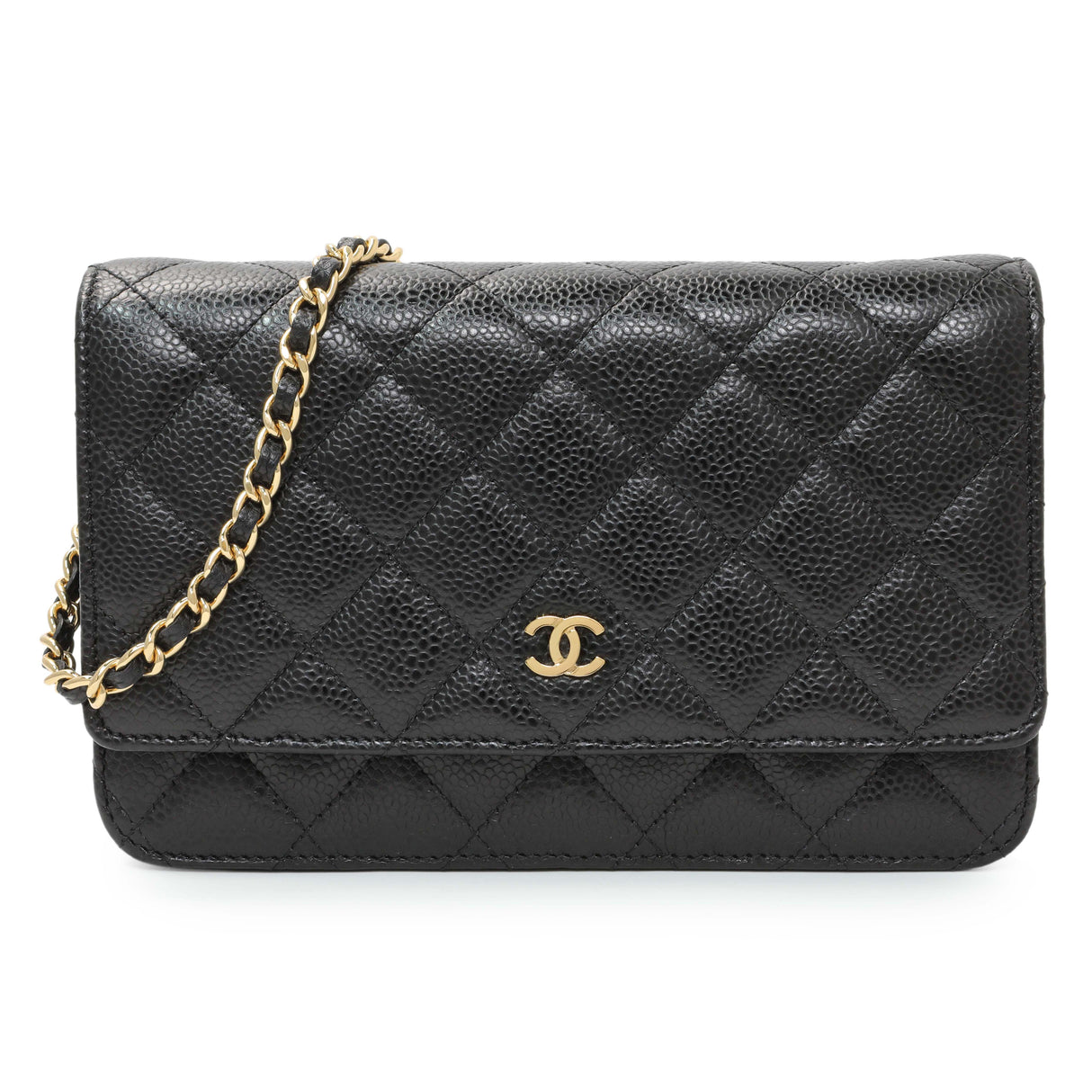 Chanel Black Quilted Caviar Wallet on Chain Handbags Chanel