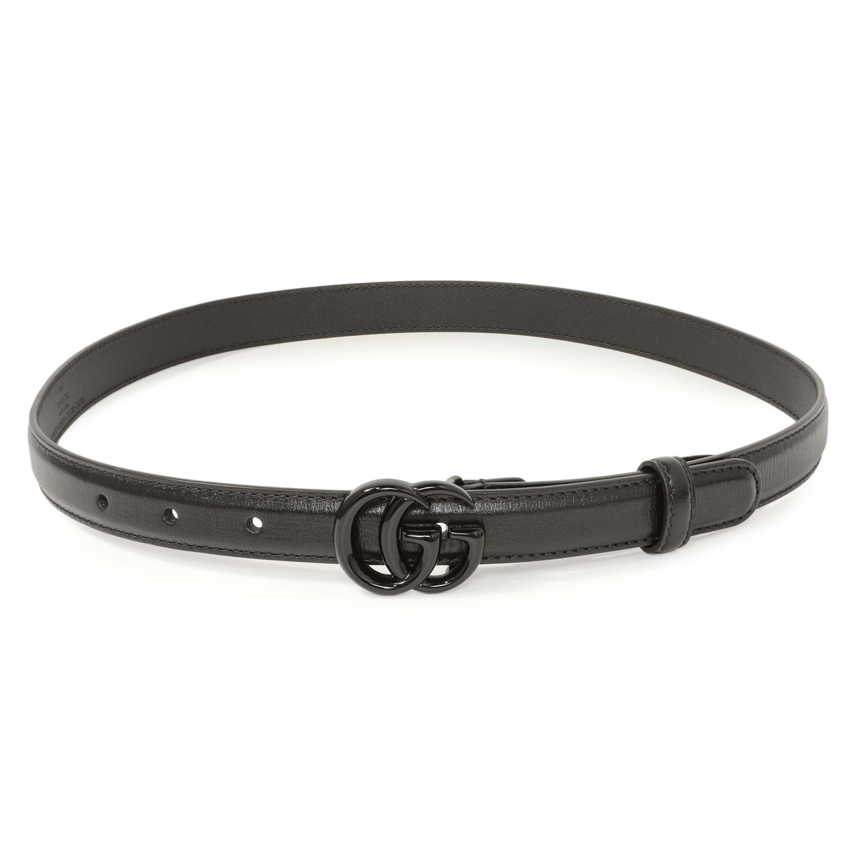 Gucci Black Calfskin Monochrome Double G 20mm Belt Accessories Gucci