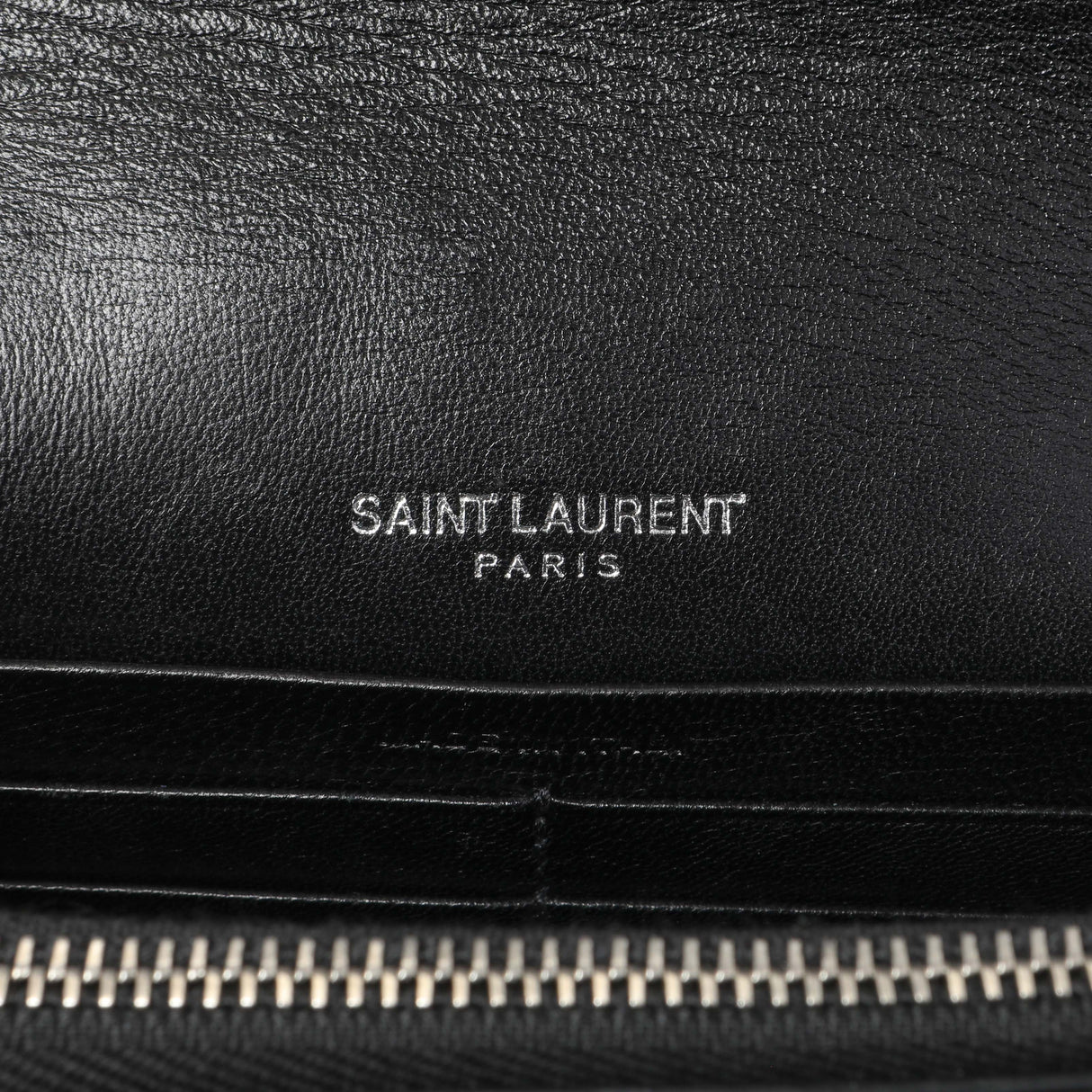 Saint Laurent Black Crocodile Embossed Calfskin Kate Monogram Tassel Chain Wallet Handbags Saint Laurent