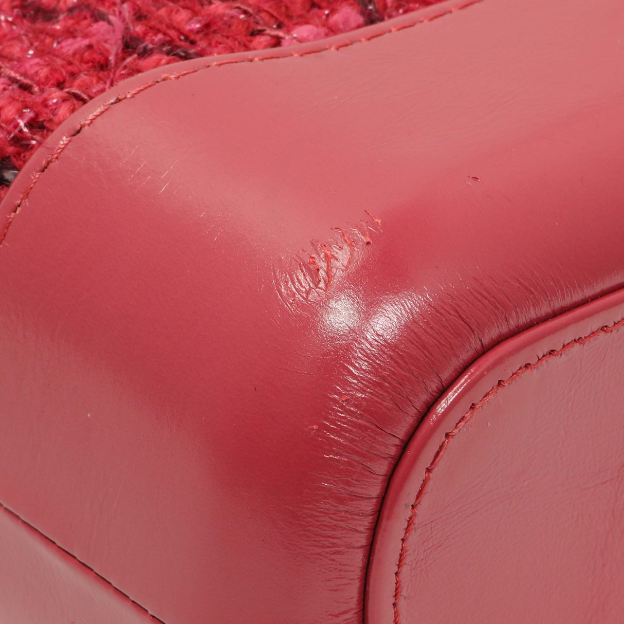 Chanel Pink Tweed Calfskin Quilted Small Gabrielle Hobo Handbags Chanel