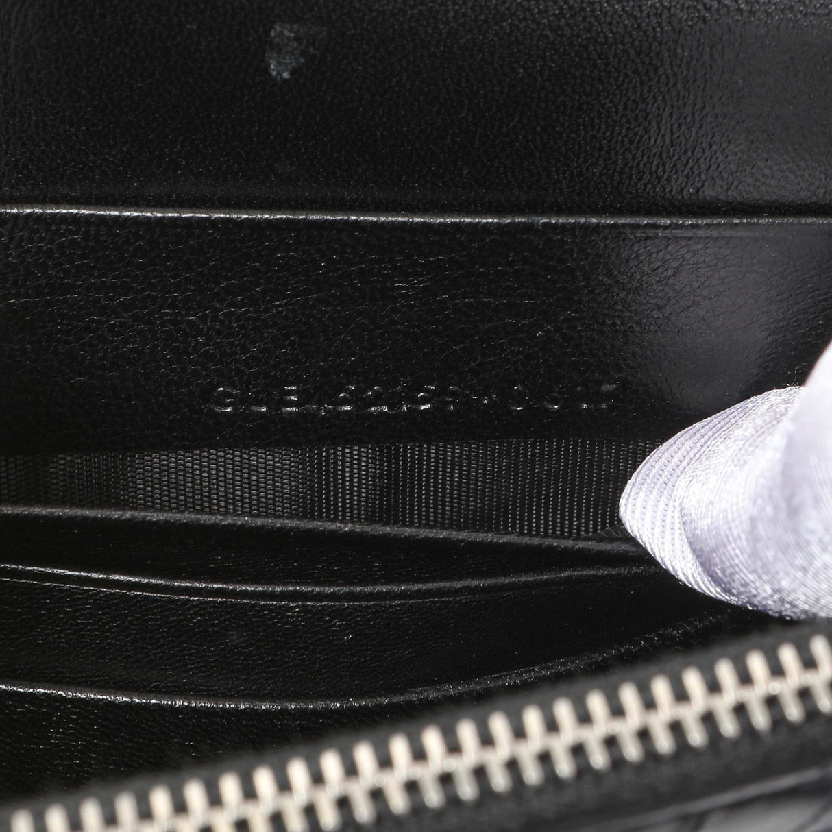 Saint Laurent Black Crocodile Embossed Calfskin Kate Monogram Tassel Chain Wallet Handbags Saint Laurent