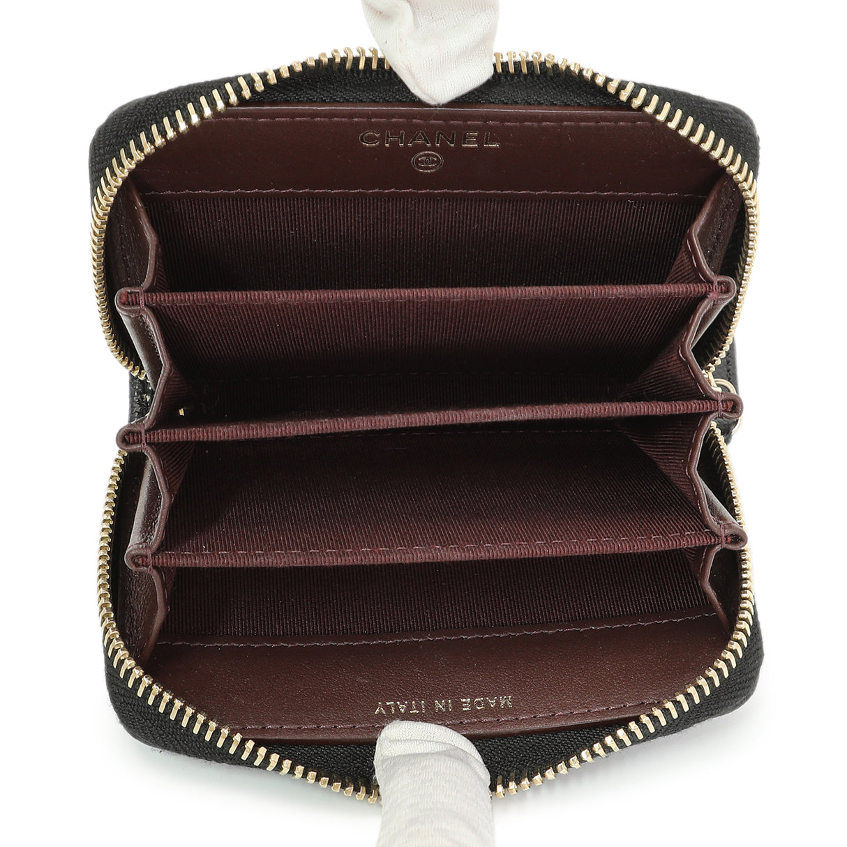 Chanel Black Quilted Caviar Zip Coin Purse Accessories Chanel