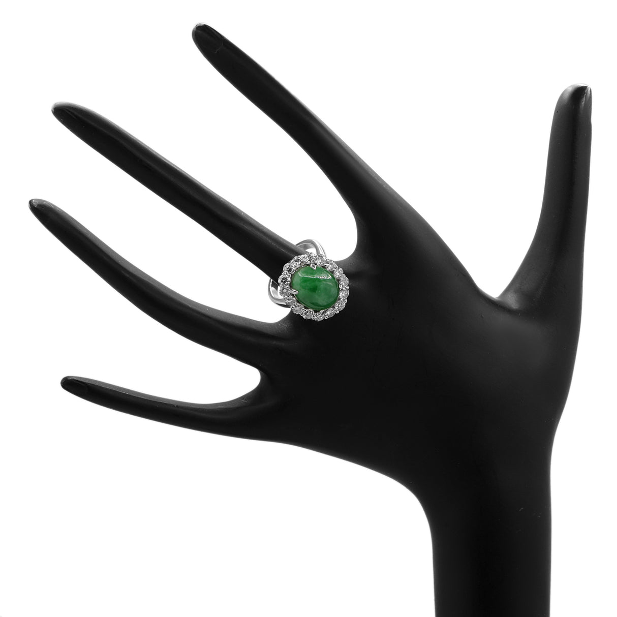 18K White Gold Cabochon Jadeite Ring Fine Jewellery Modaselle