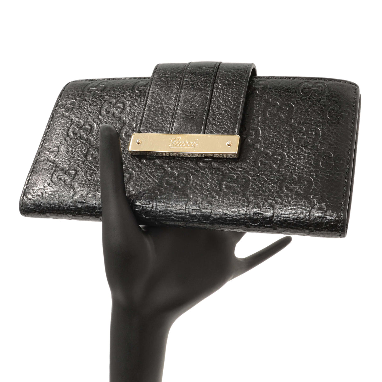 Gucci Black Guccissima Web Long Wallet Accessories Gucci