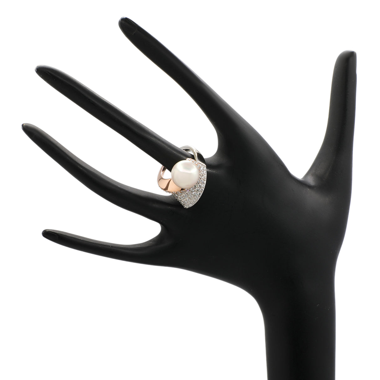 14K White & Rose Gold Spiral South Sea Pearl Ring Fine Jewellery Modaselle