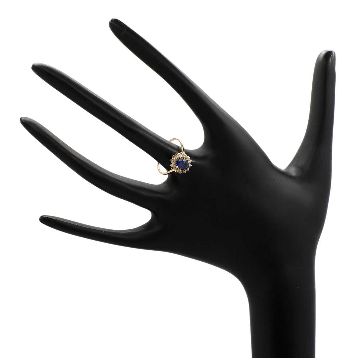 18K Yellow Gold 1.01 Carat Sapphire Halo Ring Fine Jewellery Modaselle