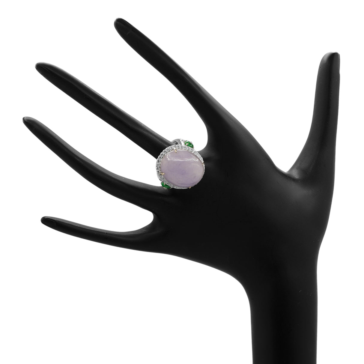 18K White Gold Lavender Jadeite Cabochon Ring Fine Jewellery Modaselle