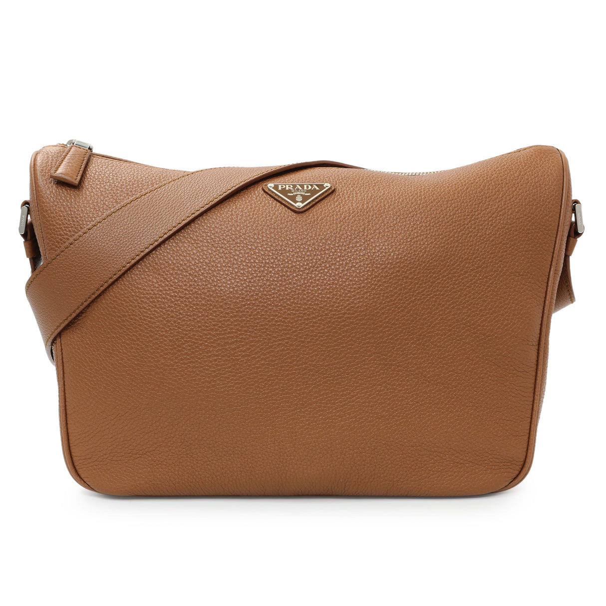 Prada Cognac Vitello Daino Messenger Handbags Prada