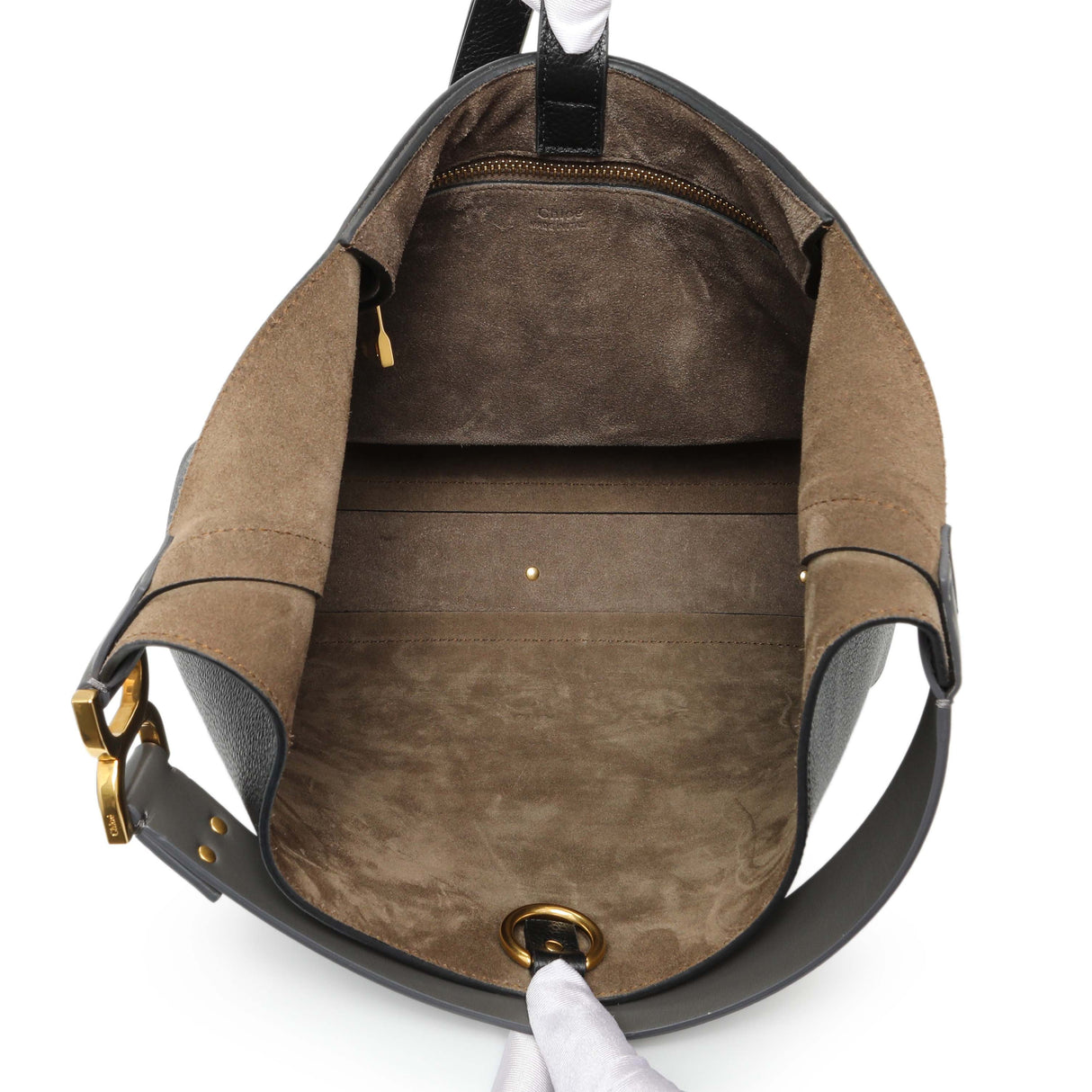 Chloe Black Grained Calfskin Marcie Hobo Handbags Chloe