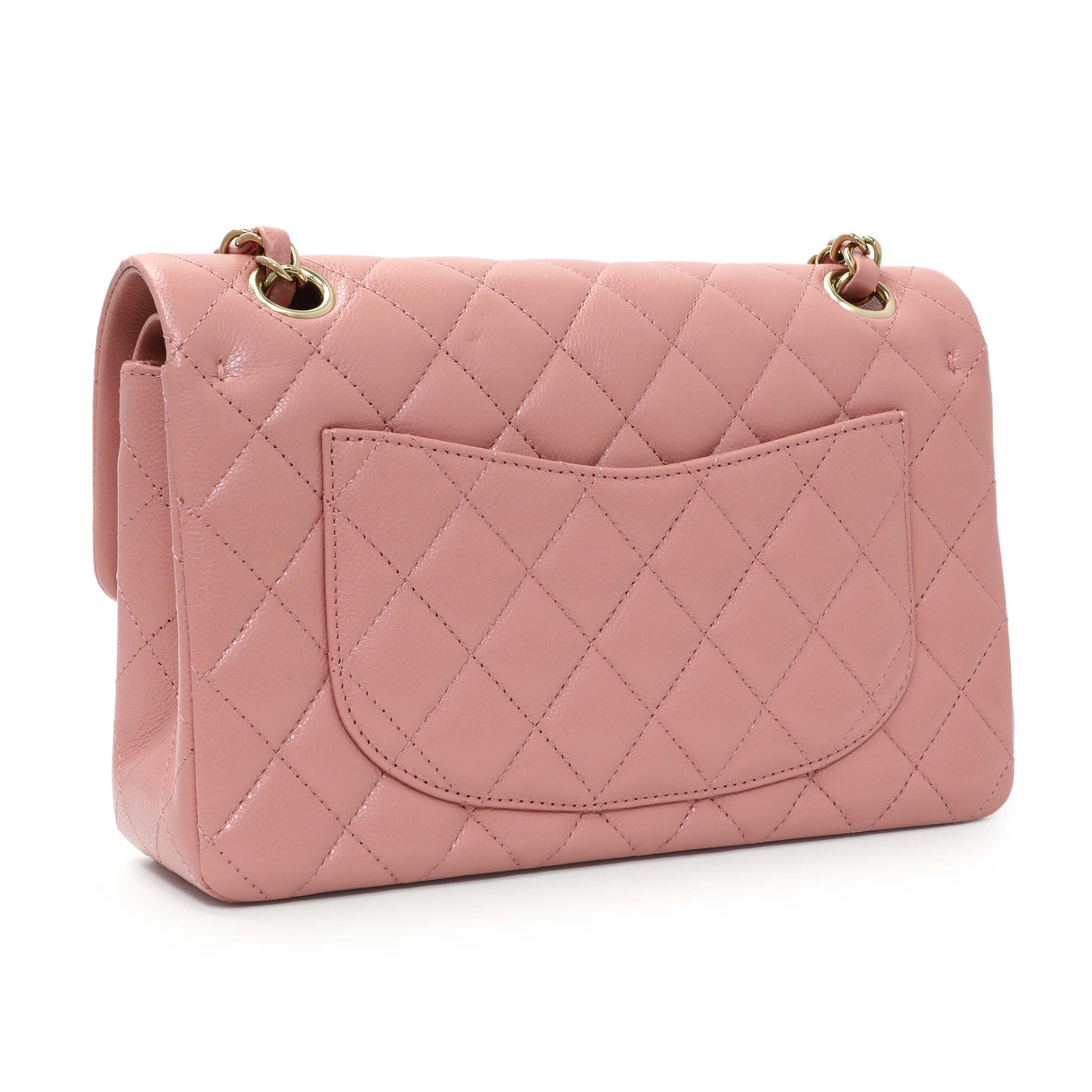 Chanel Pink Caviar Small Classic Double Flap Handbags Chanel