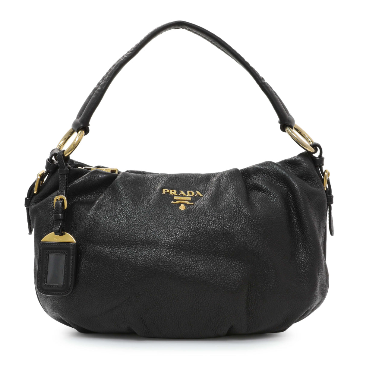 Prada Black Vitello Daino Shoulder Bag Handbags Prada