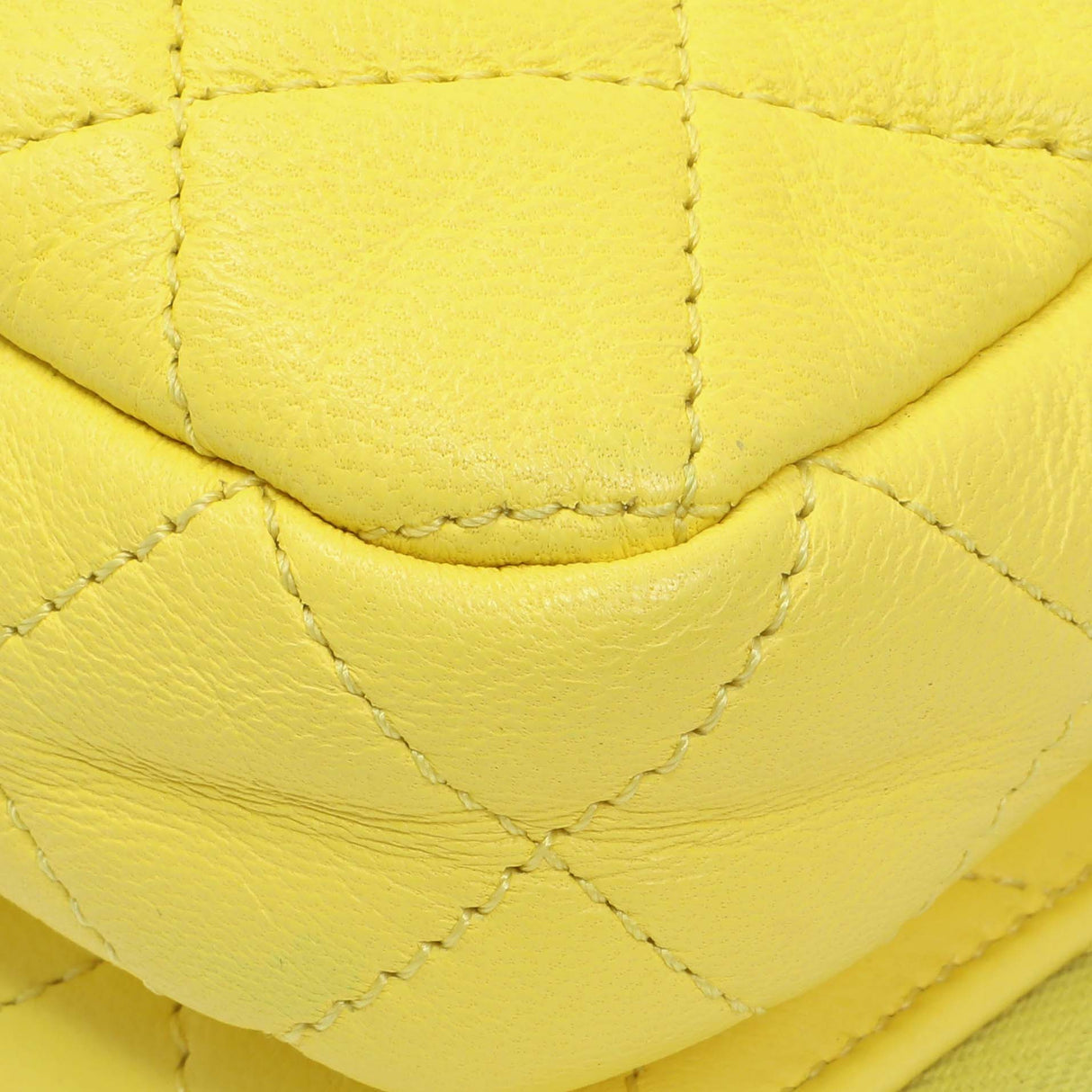 Chanel Yellow Quilted Calfskin Mini Chain Flap Handbags Chanel