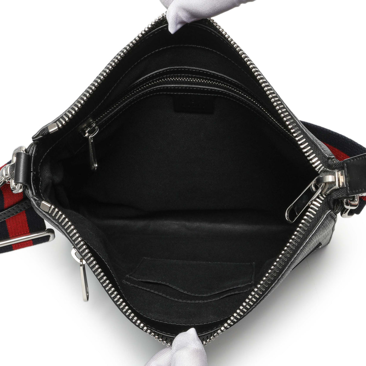 Gucci GG Supreme Monogram Web Flat Messenger Bag Handbags Gucci