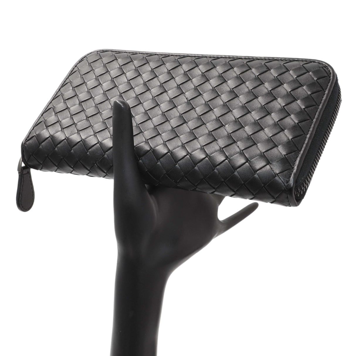 Bottega Veneta Black Nappa Intrecciato Zip Around Wallet Accessories Bottega Veneta
