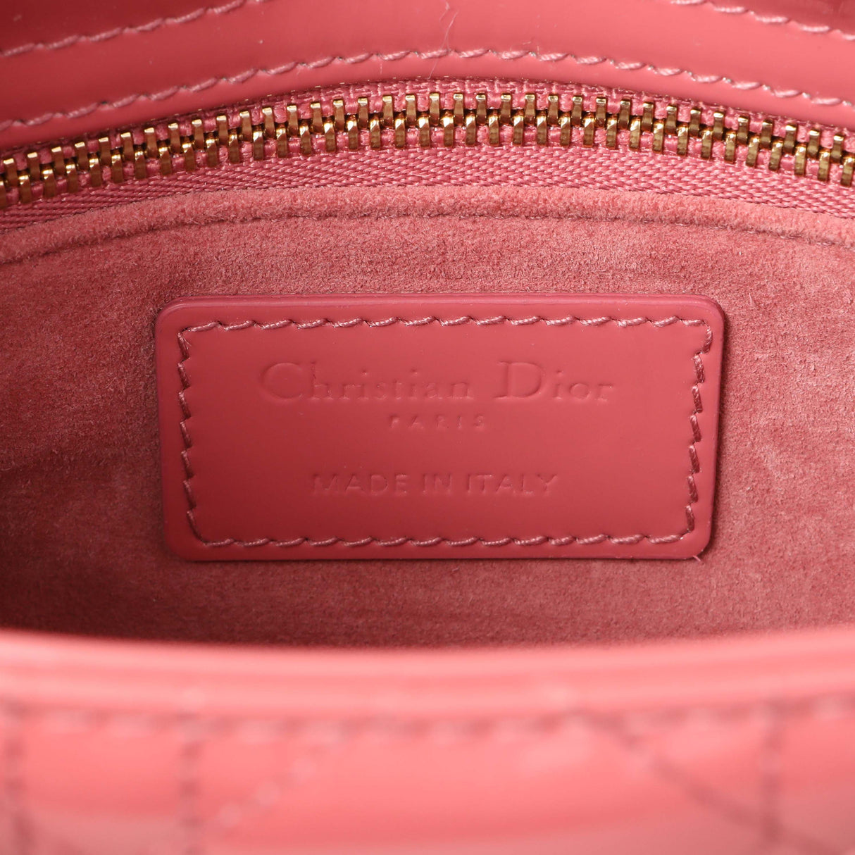 Christian Dior Pink Patent Cannage Mini Lady Dior Handbags Christian Dior