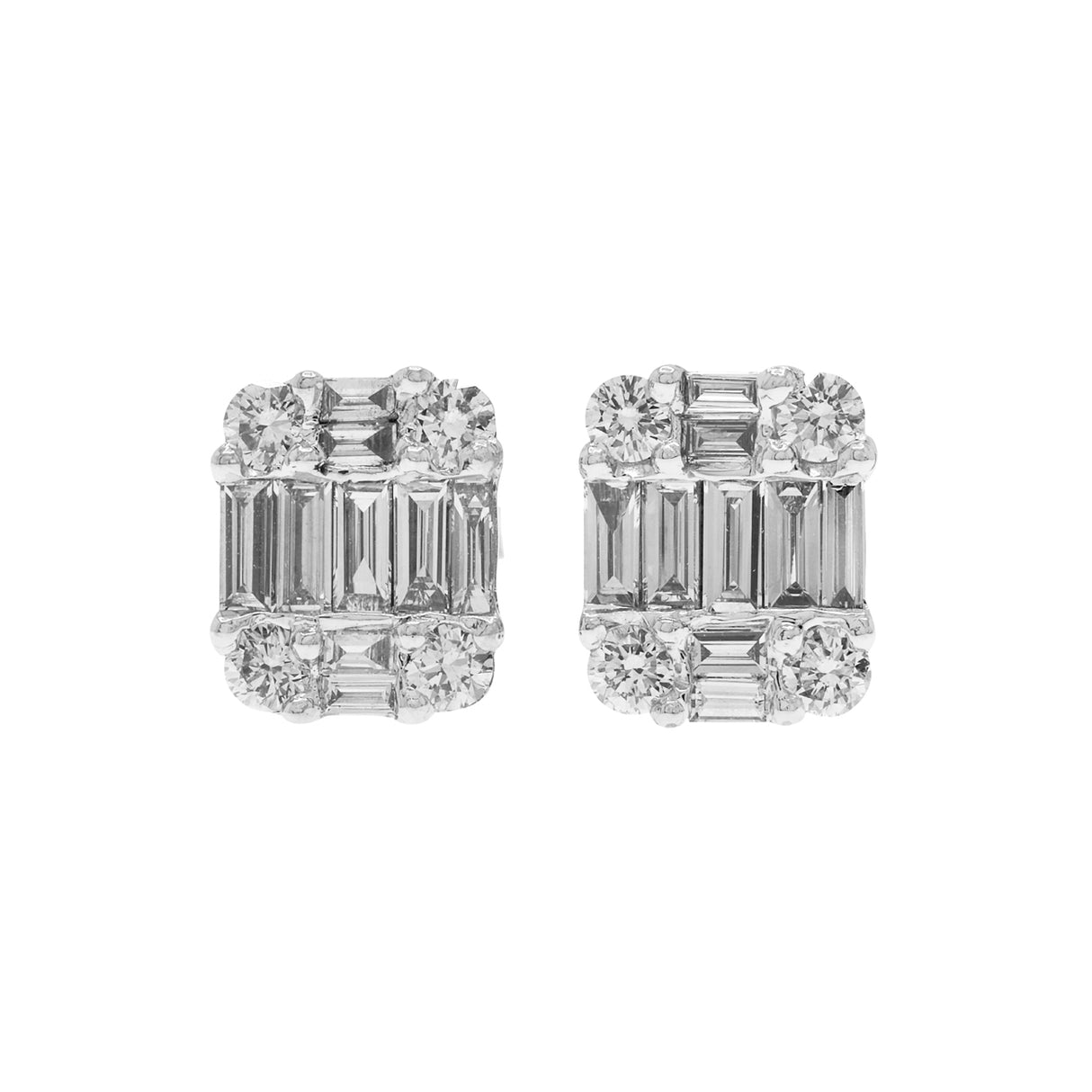 14K White Gold 1.16 Carat Diamond Earrings Fine Jewellery Modaselle