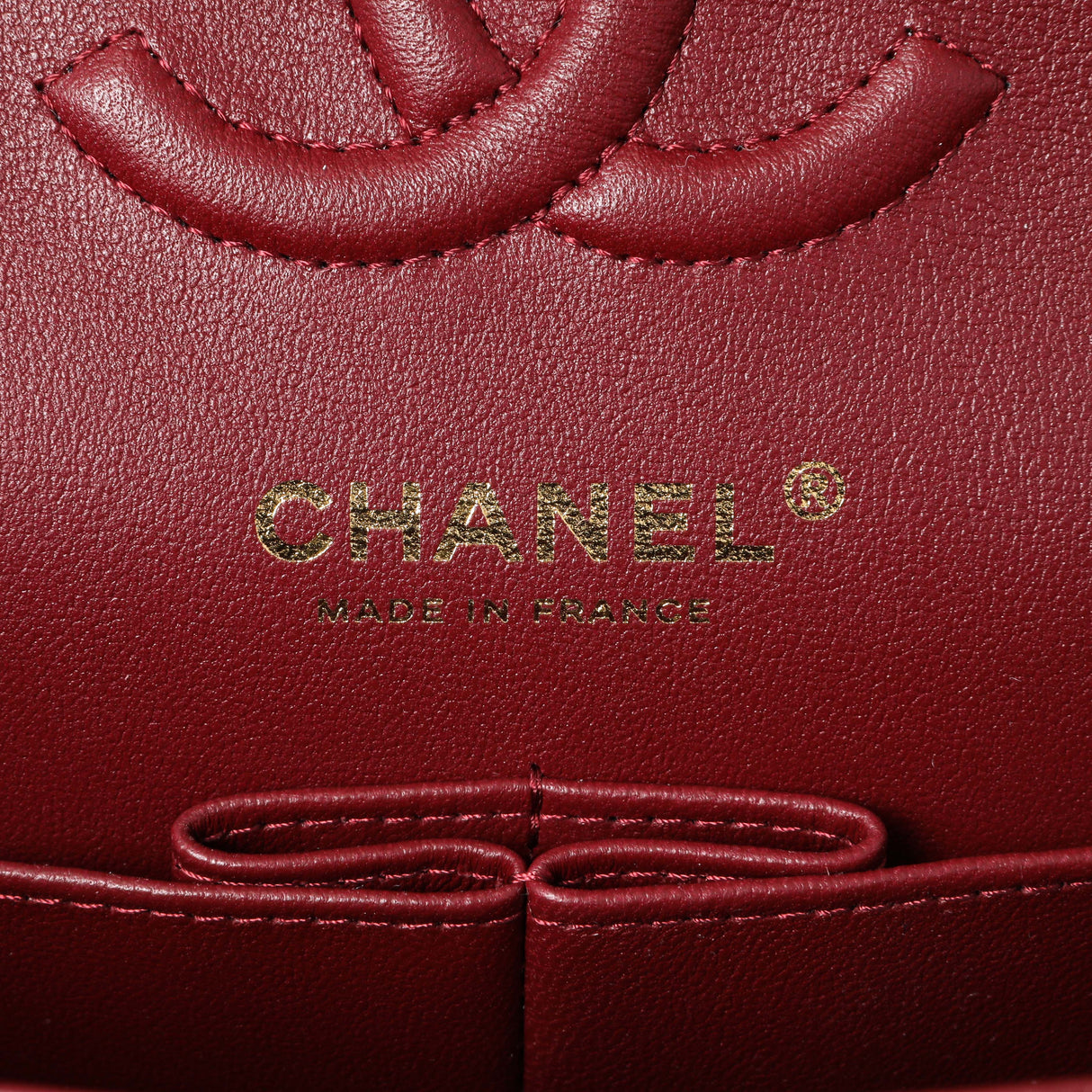 Chanel Burgundy Quilted Caviar Small Classic Double Flap Handbags Chanel