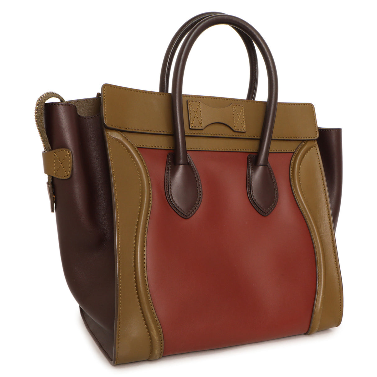 Celine Tricolor Smooth Calfskin Mini Luggage Tote Handbags Celine