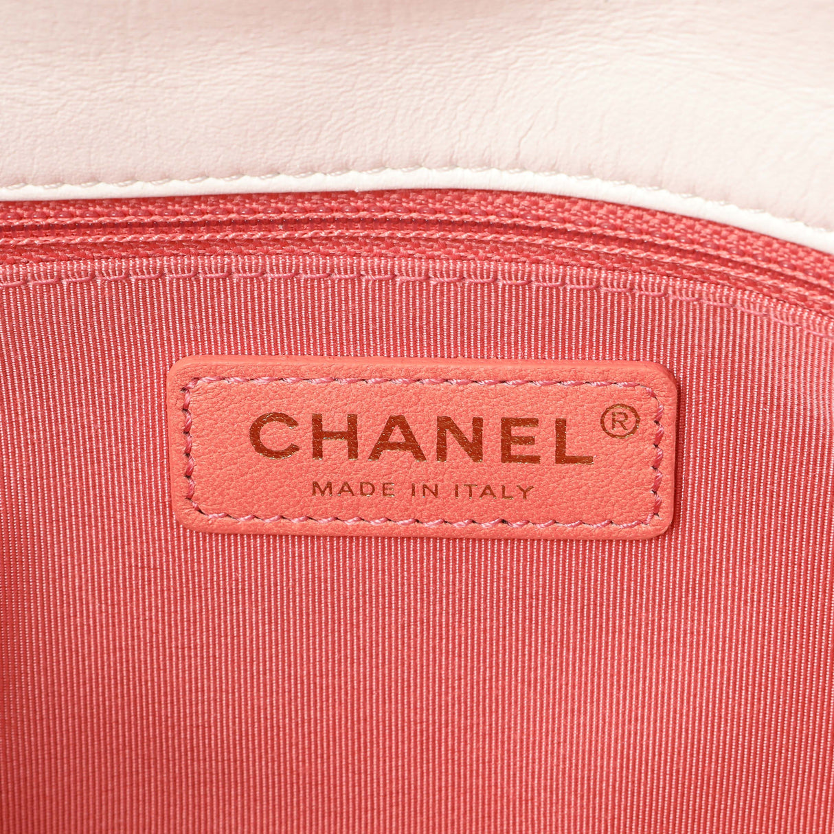 Chanel White Lambskin Woven Logo Chain Flap Handbags Chanel