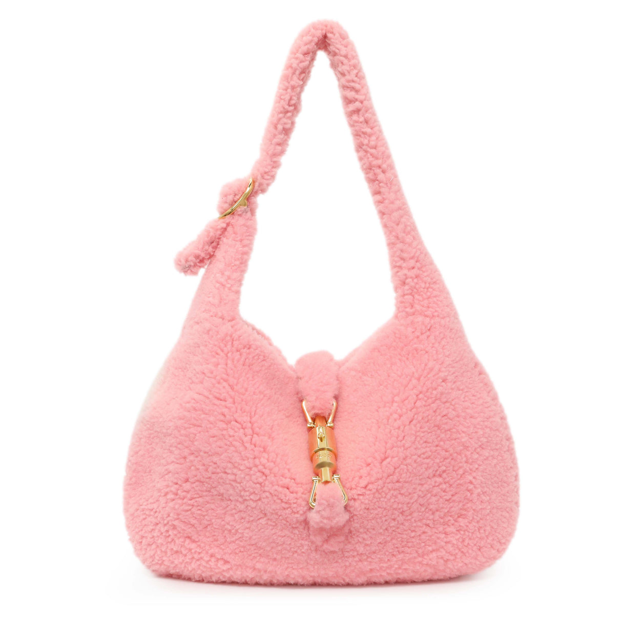 Gucci Lotus Pink Shearling Small Jackie 1961 Shoulder Bag Handbags Gucci